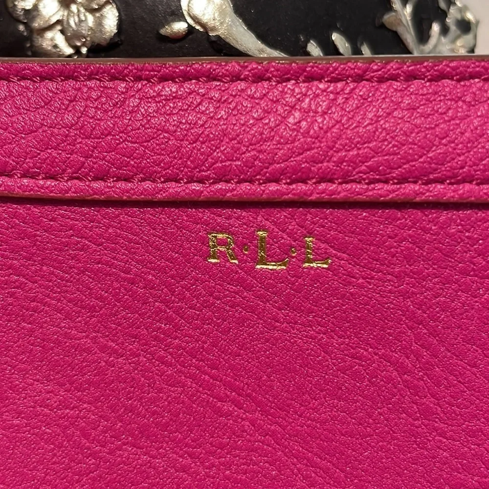 New Lauren Ralph Lauren Pink Perforated Clutch/Cosmetic Bag.
